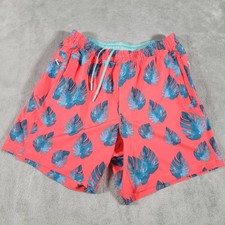 Birddogs Shorts Mens L Coral Monstera Leaf Print Run Gym Lined Boom Boomstick