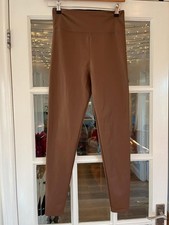Quiz Brown soft faux leather fleece lined leggings - Size UK 10