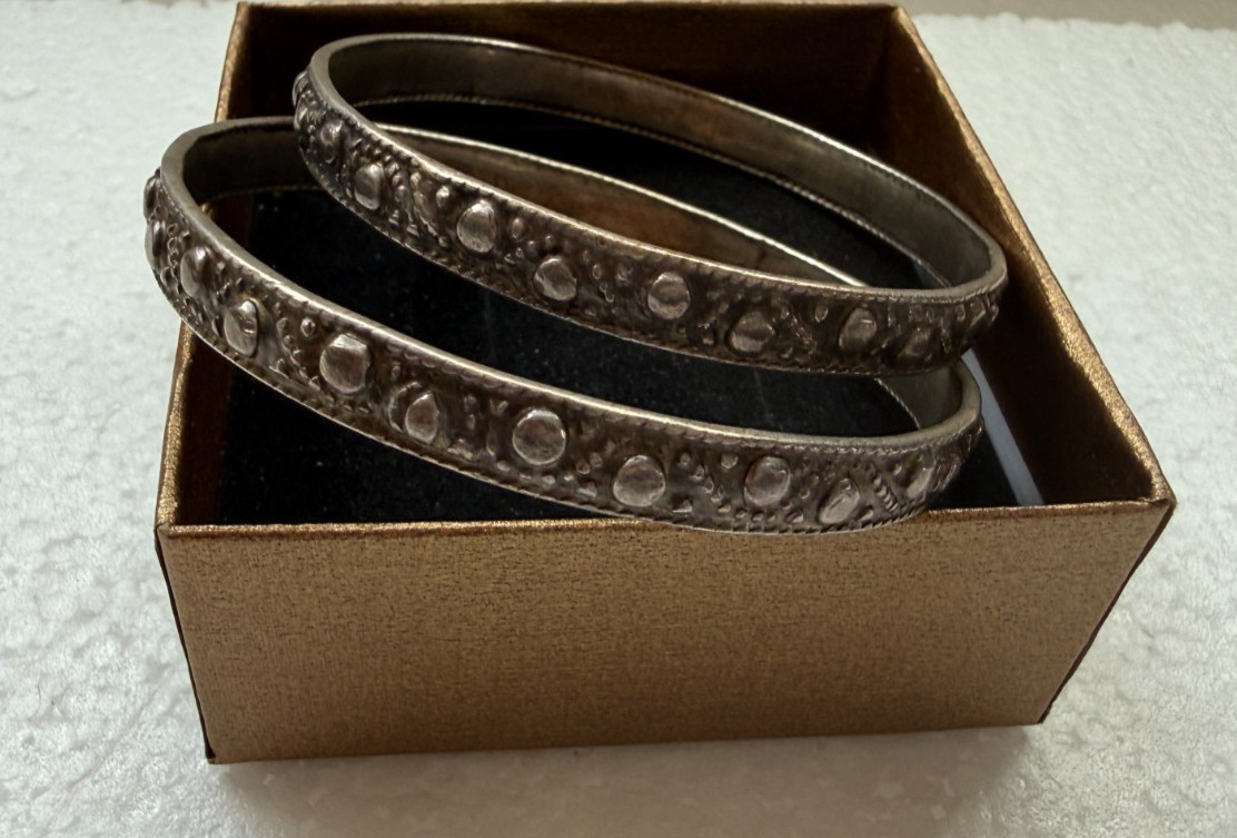 2 Vintage Middle Eastern Bangle Bracelets -  Smal… - image 1