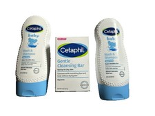 Cetaphil Baby Shampoo  Body Wash  Gentle Cleansing Bar Bundle