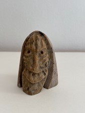 Vintage Carved False Face Soapstone Figurine Artist Tim Williams Signed Dated 98
