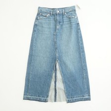 GAP Denim Maxi Skirt Size 29/8 Womens Light Wash Jean Skirt with Front Slit
