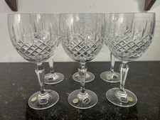 Bohemia Crystal Wine Glasses Set of 6 Fine Cut 24 Lead Czech