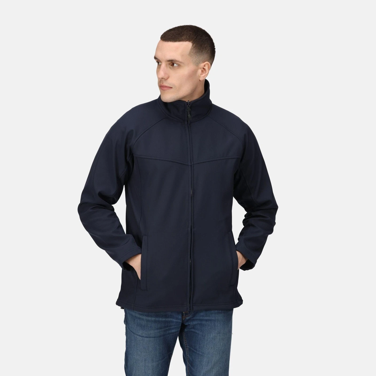 Regatta Uproar navy men's waterproof interactive softshell jacket #TRA642