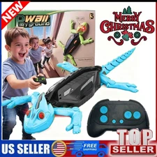 Wall Crawler Gecko - Remote Control Lizard with LED Eyes Climbs Walls(Blue)
