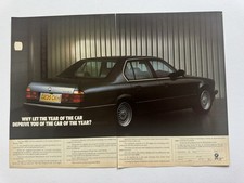 Original Vintage 1989 E32 BMW 735i 7 Series Magazine Advert Poster Garage Retro