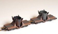Marklin Z-scale Crude iron ladle cars with different car numbers and weathering