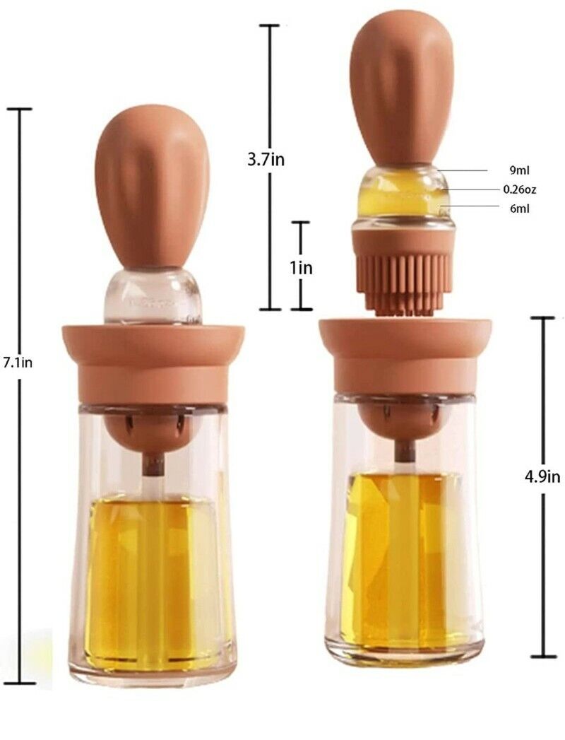 Dispensador de aceite de oliva con cepillo de silicona para cocina, 1 und