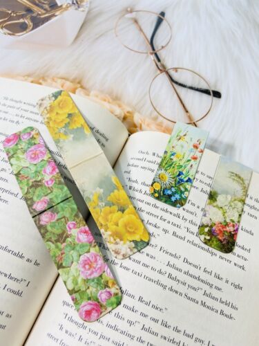 Set of 4 - Magnet Bookmarks Famous Paintings Reading Readers Gift For Book Lover - Foto 10 di 16