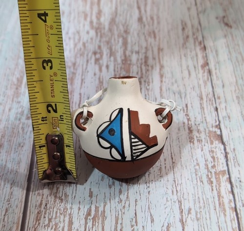 Native American Pueblo Keramik Miniatur polychrom Topf signiert von C.G.Jemez - Bild 7 von 10