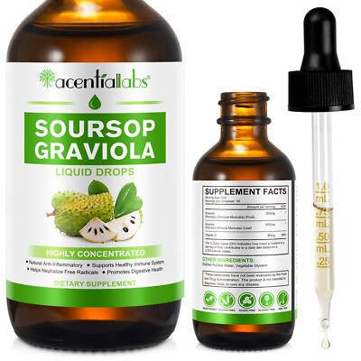 Soursop Bitters Liquid Organic: Soursop Leaf & Fruit Botanical Extract - Sour...