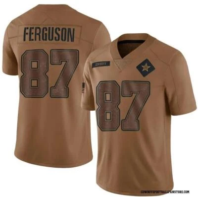 Jake Ferguson Cowboys Men Jersey Brown 2023 Salute To Service - All Stitched