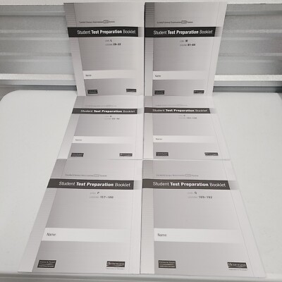 Lot of 6 - Red System Student Test Preparation Booklets, Levels LMNOPQ - Fountas