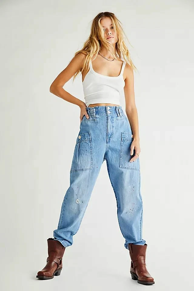 Free People We The Free Petaluma Jeans Blue Size M BNWT RRP 128 Free P P UK