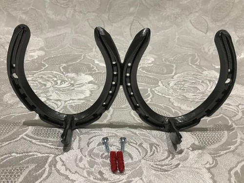 HORSESHOE LUXURY DOUBLE COAT BRIDLE DOG LEAD HOOK HANGER GUN META LACQUERED GIFT - Picture 6 of 13