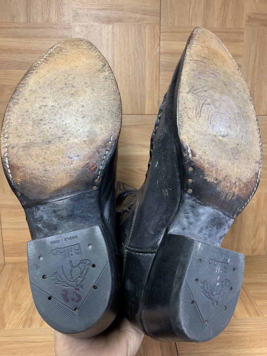 Dan Post Embroidered Lasso Riata Black Leather Cowboy Men\'s Boots (Shoe) Sz12 RARE? Dan Post Embroidered Lasso Riata Braided Leather  main image 2