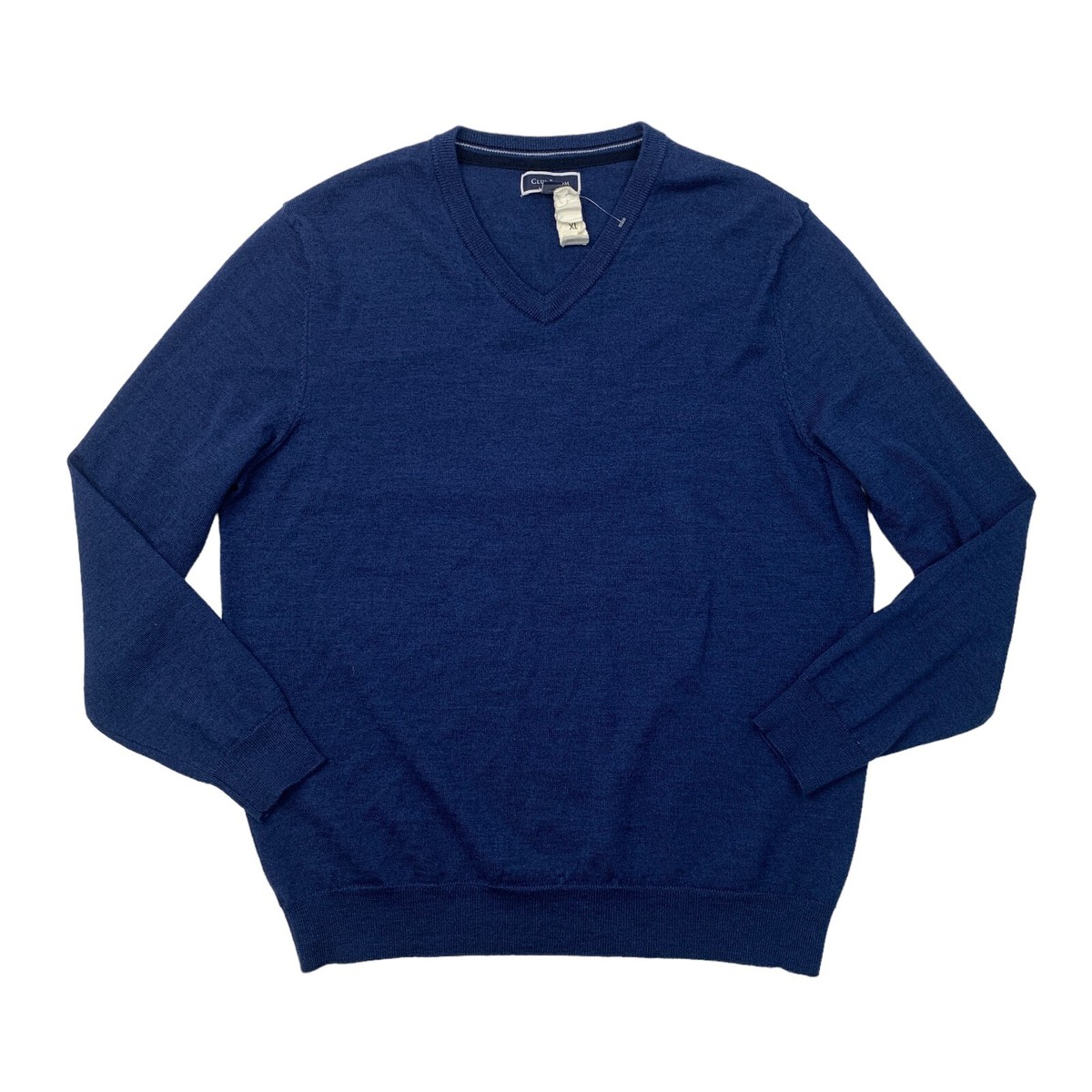 Club Room Sweater Mens XL Extra Large Marine Blue Merino Wool