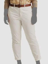  135 Ralph Lauren Women's White Stretch Chino Ankle Pants Plus Size 6