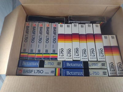 Lot of 16 New BETA Tapes 8 sony Dynamicron 3 Betamax 6 Basf L-750 and 2 Opened
