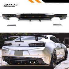 For 16-2024 Chevy Camaro Gloss Blk Rear Bumper Diffuser Smoked Reflector Lens For 16-2024 Chevy Camaro Gloss Blk Rear Bumper Diffuser Smoked Reflector Lens