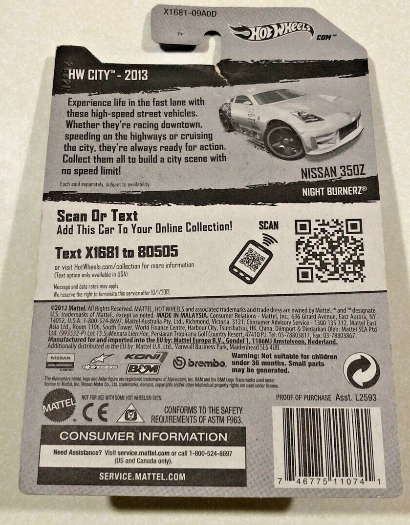 2013 Hot Wheels HW City Nissan 350Z 28/250 VHTF | eBay