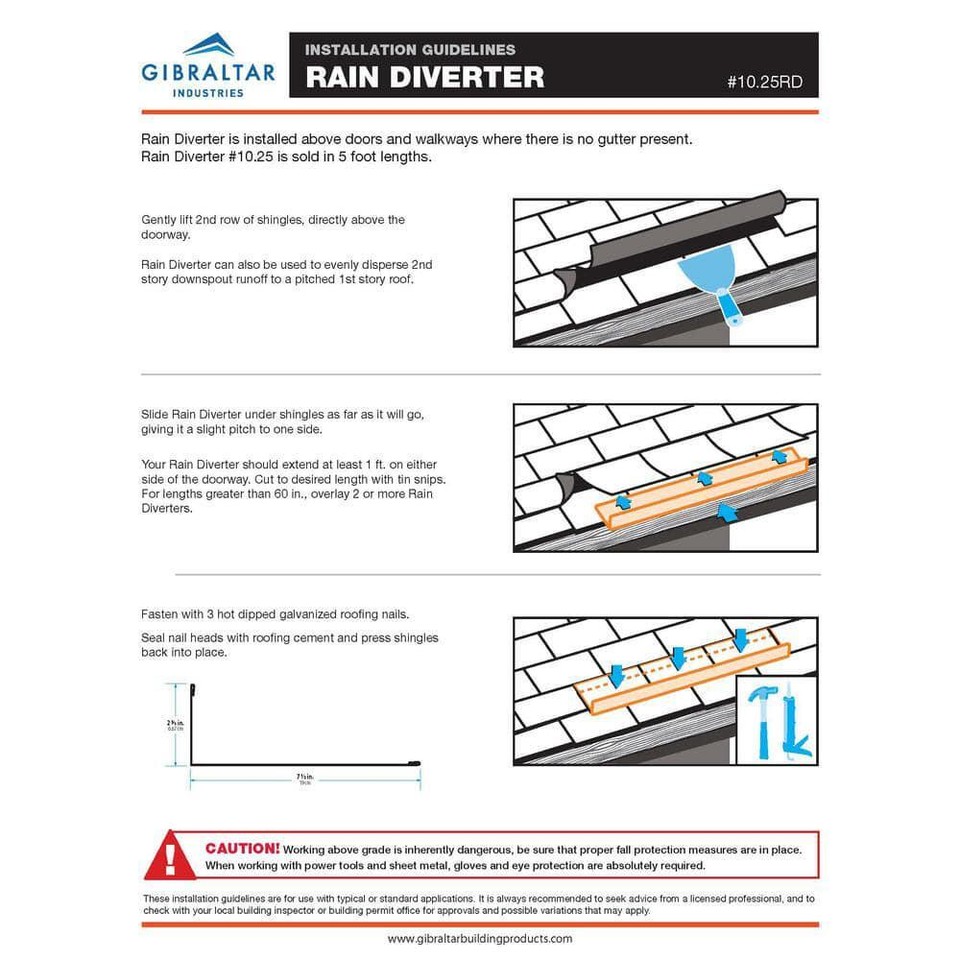 7.5 in x 2.625 in. x 5 ft. Aluminum Rain Diverter Flashing NEW eBay
