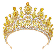9.6cm Tall Crystal Large Wedding Queen Princess Prom Tiara Crown For Women