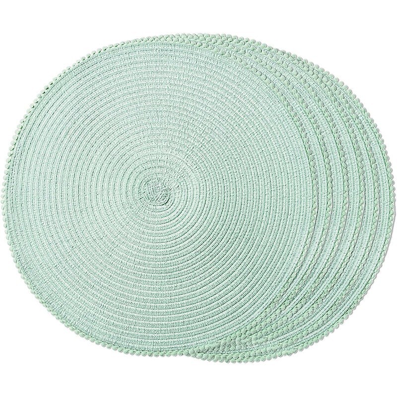 Round Pom Pom Placemats Set Of 4 Table Mats Dining Tableware Essential