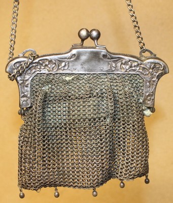 antique german silver purse
