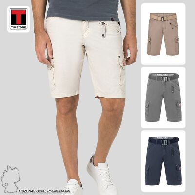 TIMEZONE Herren Shorts Kurze Cargo Hose Regular Mid Waist Pants KnielangU