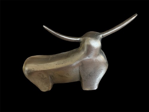 Steer Modern Sculpture In Heavy Metal ; Made In India Great Office Decor - Picture 2 of 3
