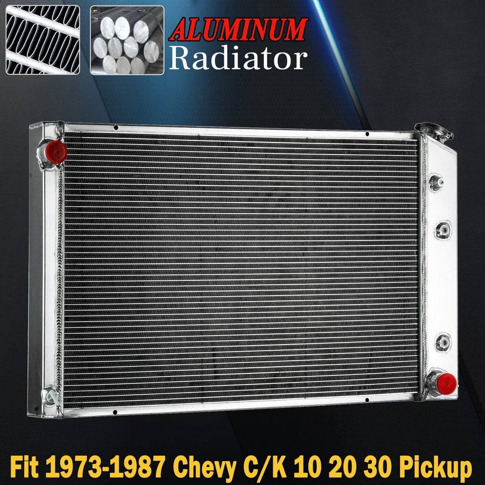 3 ROW ALUMINUM RADIATOR Fit 73-87 83 Chevy C/K C10 C20 C30 K10 K20 GMC C15 Truck - Image 2 of 4