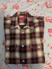 Supreme Ombre Flannel Shirt Red Brown Sz Medium FW09 Rare