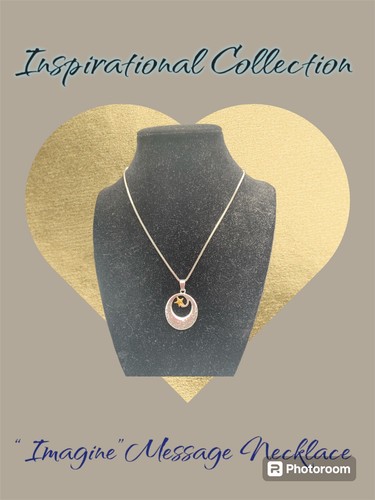 Silver tone Pendant 17” Necklace “If You Can Imagine It, You Can Achieve It”
