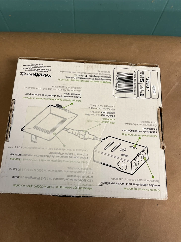 Oblea cuadrada 6 pulgadas. Iluminación Lithonia blanca Foto 2 de 2