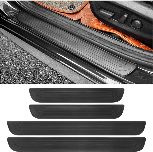 4PCS Car Door Sill Protector,Anti-Scratch Rubber Car Door Protector Edge Guards