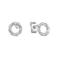 Ohrschmuck Ohrstecker 925/- Sterling Silber Rhodiniert 16 WeißE Zirkonia V