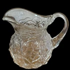 Vintage Fenton milk or juice pitcher in pressed glass Water Lily floral