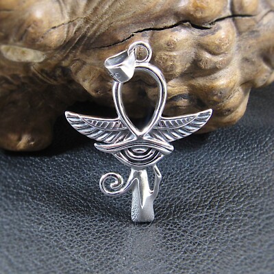 Collana Ankh in argento sterling, collana in argento con occhio di Horus e chiave della vita, gioielli egiziani, collana con occhio di Ra, simbolo geroglifico egiziano - Italia