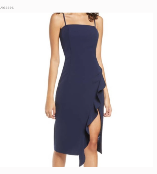navy bardot midi dress Smocked Bardot Midi Dress