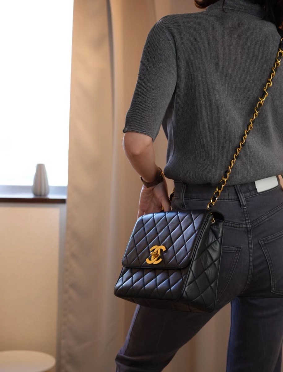 T*T様 ★刻印ありCHANEL　MADE IN FRANCE COCOマーク RAREAuth CHANEL Jumbo coco mark turnlock chain shoulder flap