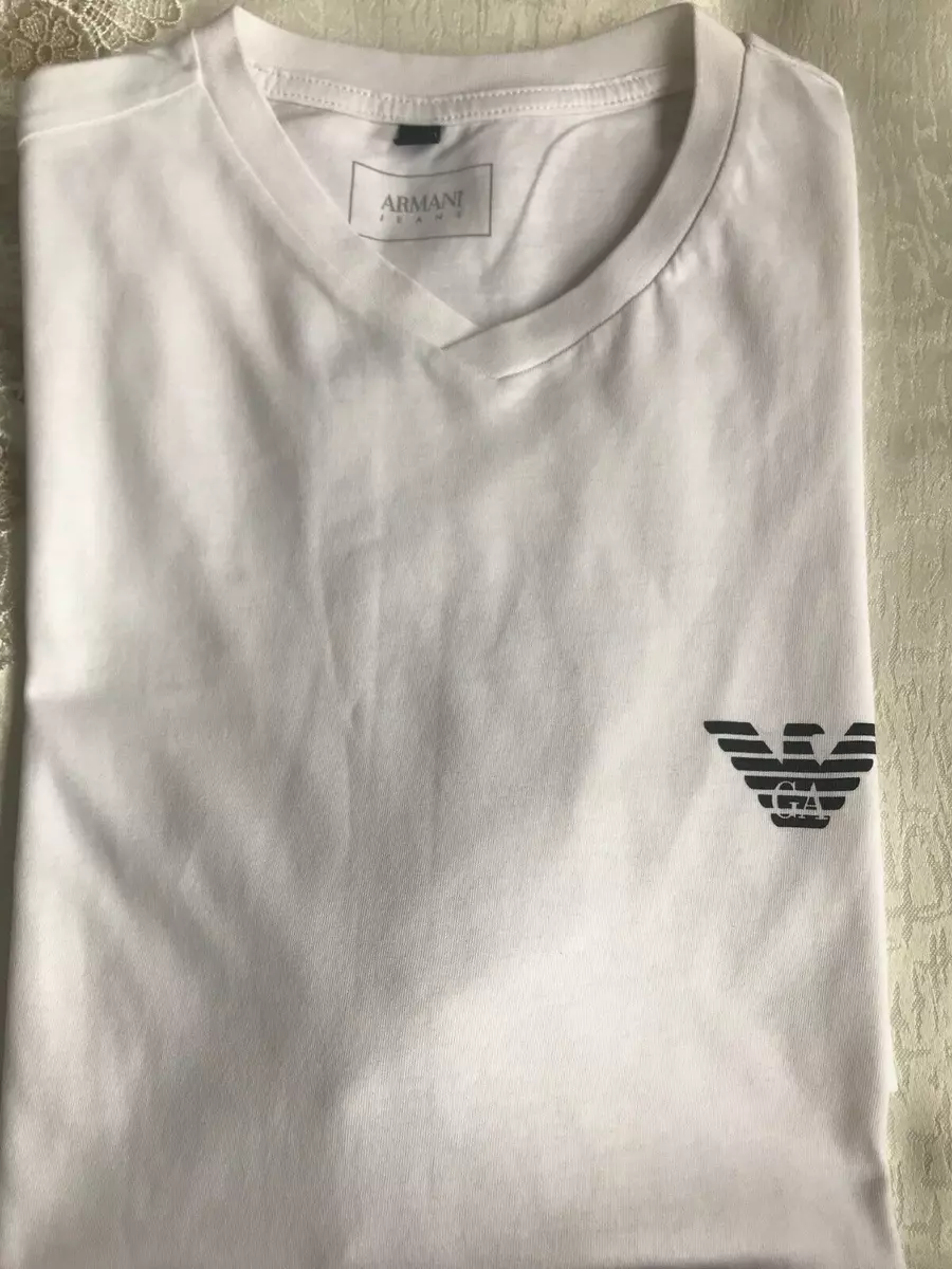 Armani jeans v neck t shirt deals