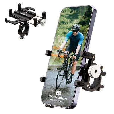 ROCKBROS Bike Phone Holder, Motorcycle Phone Mount, Anti-Shake Cell... Fast Ship
