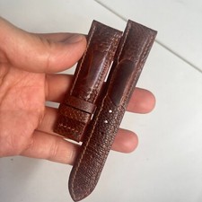 20mm/18mm Padded Brown Genuine OSTRICH Leg LEATHER SKIN WATCH STRAP BAND