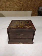 Antique Rit Dyes General Store Metal Advertising Display 3 Drawer Cabinet