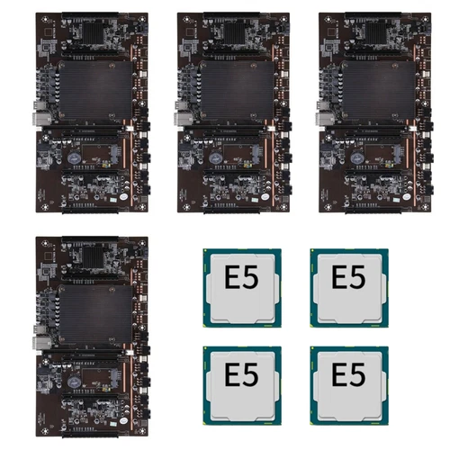 Lot de 4 Carte mère X79 H61 Minage 5 GPU Mining Rig Minage