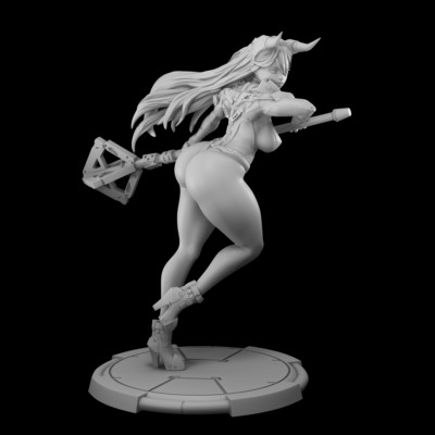 Hammer Girl Pinup Fantasy Miniature DnD Miniatures Tabletop RPGs