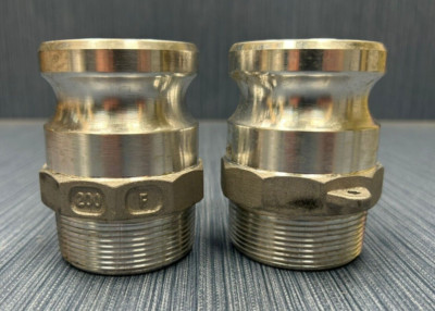 Lot of 2 x Type F Aluminum Camlock | Male NPT x Male Adapter 2''