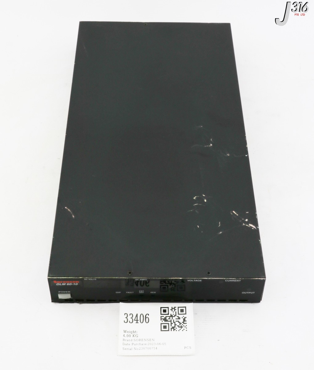 33406 SORENSEN PROGMABLE DC PS, 60V, DLM 60-10, 27-144657-00 DLM60