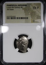 Pampahylia Aspendus Mid-5th Century BC AR Stater NGC CH F